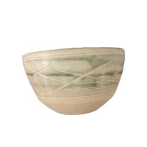 KENT FOLLETTE Studio Pottery Bowl 6" diameter by 3.5" deep Green/Gray Signed